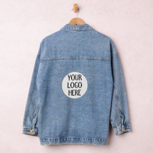 Anpassen Ihres Schwarz-weißen Firmenlogos Jeansjacke