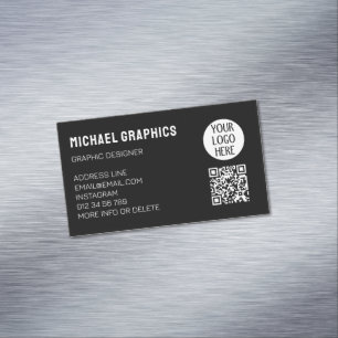Anpassen Ihres Schwarz-weißen Firmenlogos QR-Code Magnetische Visitenkarte