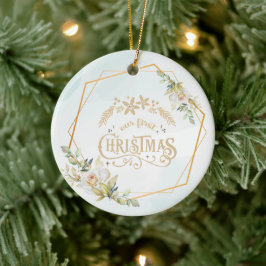 Anpassen Ihres Textes Gold Weihnachten Verheiratet Keramik Ornament