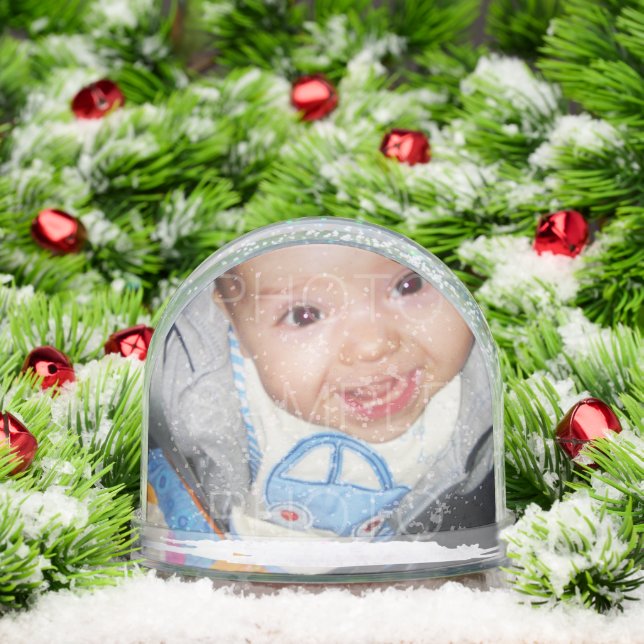 Anpassen mit benutzerdefinierten Foto 2-Fotos Schneekugeln (Weihnachten)
