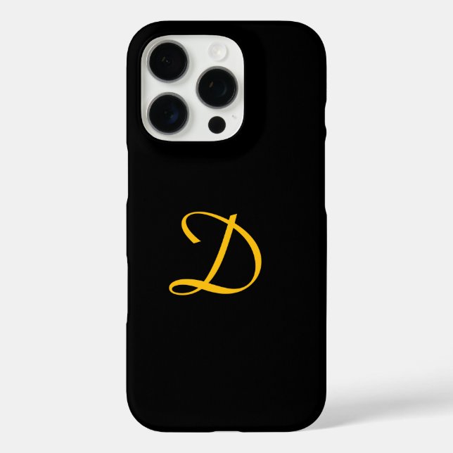 Anpassen mit dem Monogramm Schwarz iPhone 16 Pro Hülle (Rückseite)