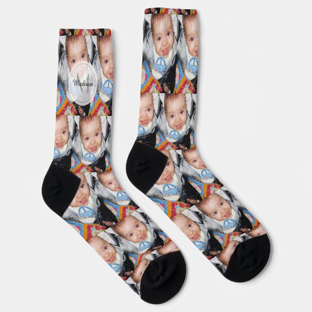 Anpassen mit Ihrem benutzerdefinierten Foto Monogr Socken (Rechts)
