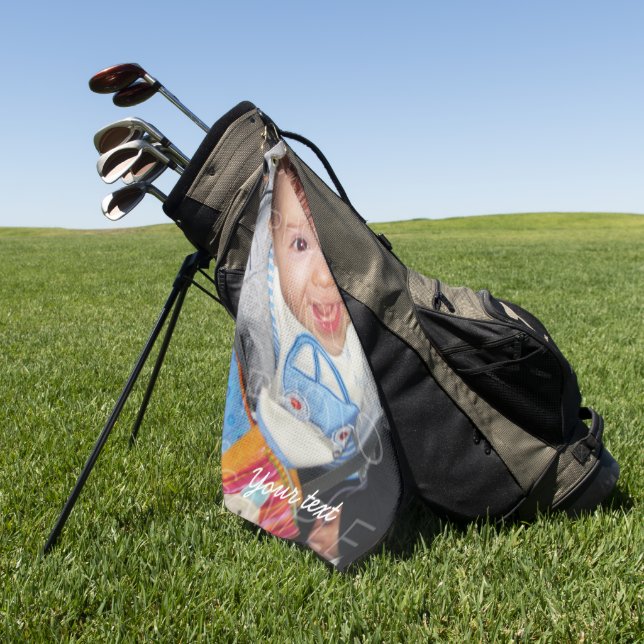 Anpassen mit Ihrem Foto und Text Golfhandtuch (Gras)
