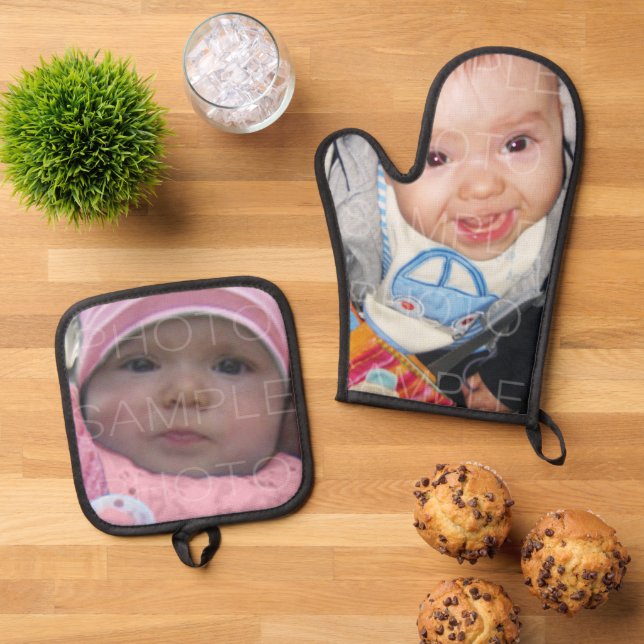 Anpassen mit Ihren Fotos Ofenhandschuh & Topflappen-Set (Oben Unten)