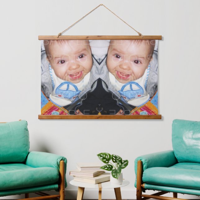 Anpassen mit Ihrer horizontalen Foto-Kunst Wandteppich Mit Holzrahmen (Wohnzimmer)