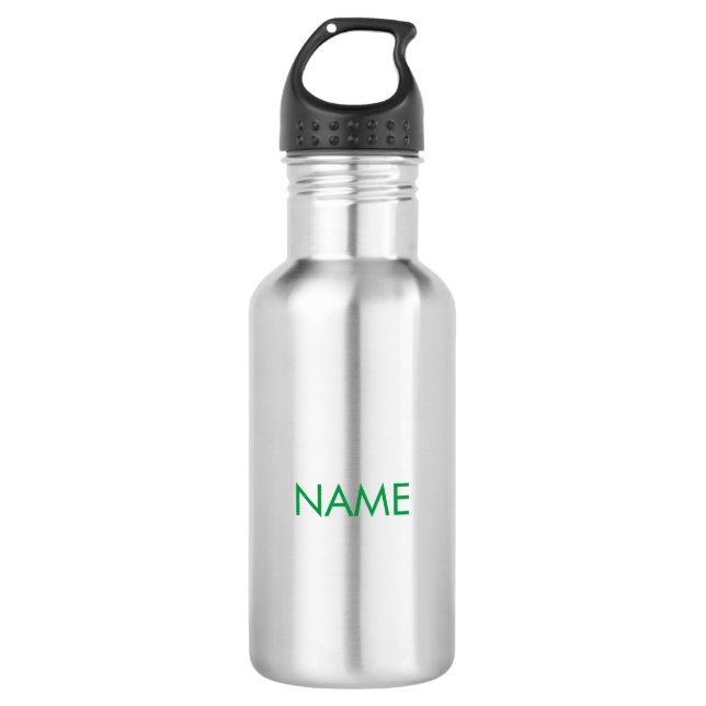 Anpassen mit Namen, minimalistisch grün Edelstahlflasche (Vorderseite)