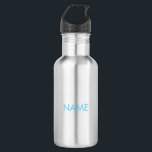 Anpassen mit Namen, minimalistischem Licht Edelstahlflasche<br><div class="desc">Maßgeschneidert mit Name,  Text minimalistisch hellblau Edelstahlflasche aus Edelstahl</div>