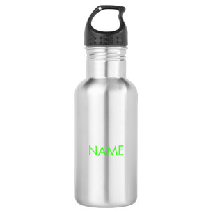 Anpassen mit Namen, minimalistischem Neon grün Edelstahlflasche