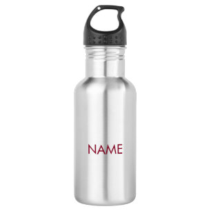Anpassen mit Namen, Text minimalistischer Bordeaux Edelstahlflasche