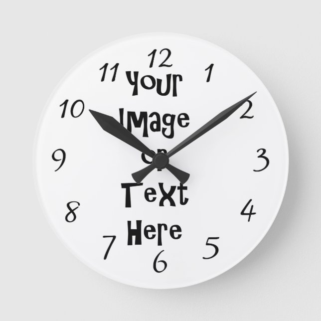 Anpassen mit personalisierten Bildern und Texten Runde Wanduhr (Vorderseite)
