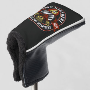 Anpassen NAME Feuerwehrhelm Maske Feuerrettung Golf Headcover