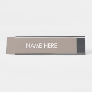 Anpassen, Namenstext ändern Beige Grün Weiß Schreibtischnamensplakette