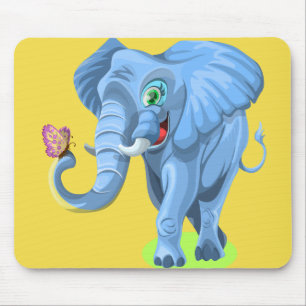 Anpassen Niedlicher Blauer Elefant Mousepad
