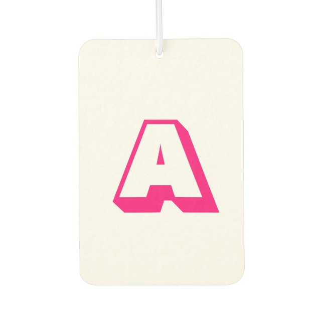 Anpassen, personalisieren des Alphabets als Anfang Autolufterfrischer (Vorderseite)
