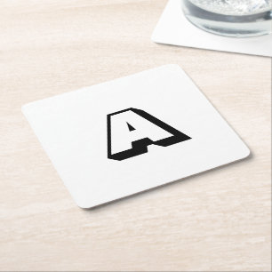 Anpassen, personalisieren des Alphabets als Anfang Rechteckiger Pappuntersetzer