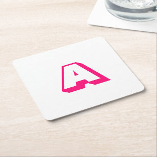 Anpassen, personalisieren des Alphabets als Anfang Rechteckiger Pappuntersetzer