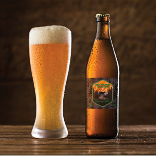 Anpassen Schwarzer Bär Natur Berge Grün Bierflaschenetikett
