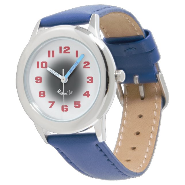 Anpassen Sie die Red Faced dieser jungen Person Armbanduhr (Schrägansicht)
