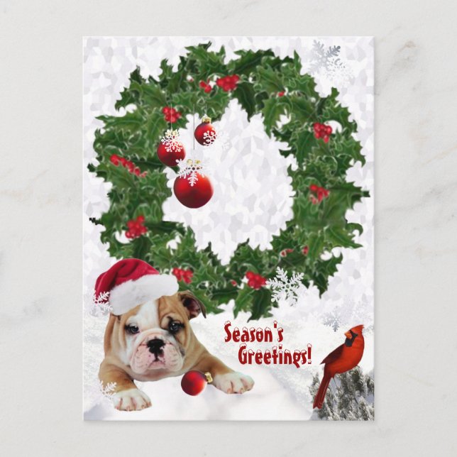 Anpassen Sie es neue Bulldog Welpen Weihnachten Ve (Vorderseite)