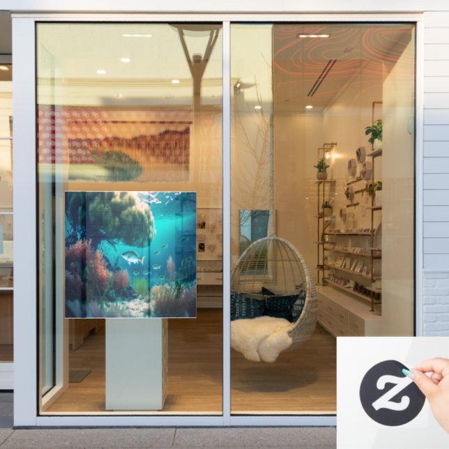 Anpassen Sie Ihr eigenes Unterwasserleben für Fisc Fensteraufkleber (Schaufenster)