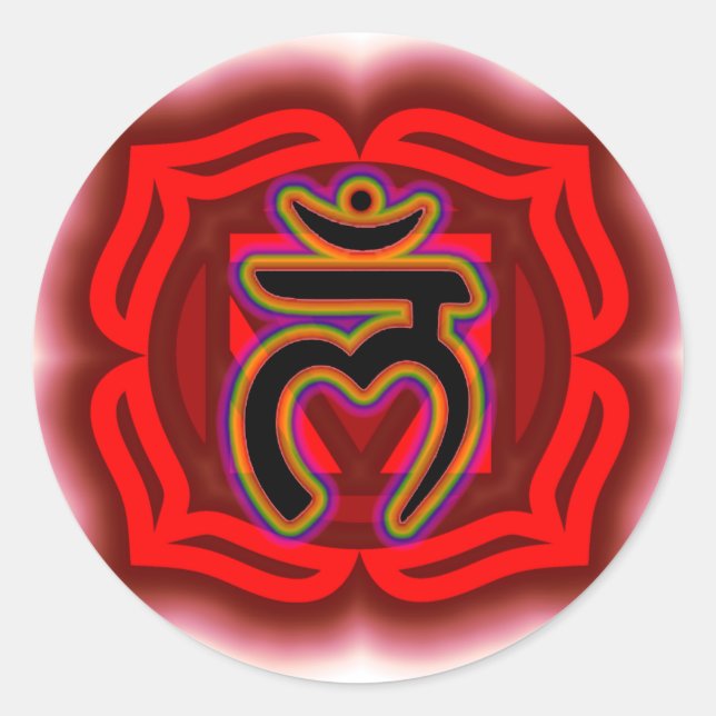 Anpassen Sie Ihre eigene Chakra Root Chakra Runder Aufkleber (Vorderseite)