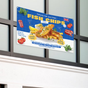 Anpassen UK-Ausgabe Leckerer Fish N Chips Werbeanz Banner