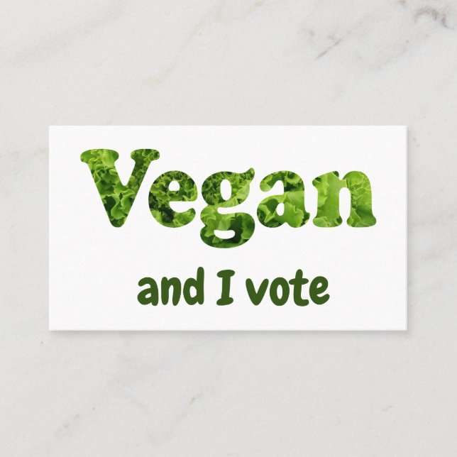 Anpassen Veganer aktivistischer Wähler Visitenkarte (Vorderseite)