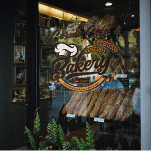 Anpassen Vintage-Bäckerei-Körner-Banner Erdtöne Fensteraufkleber