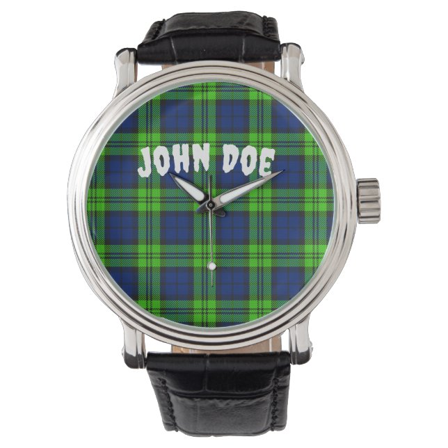 Anpassen von Blackwatch Kariert Tartan Armbanduhr (Vorderseite)