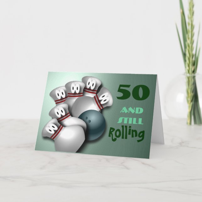 Anpassen von Bowling zum Geburtstag Karte (Vorderseite)