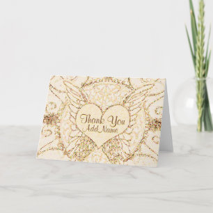 Anpassen von Engel Wings und Herz Dankeskarte