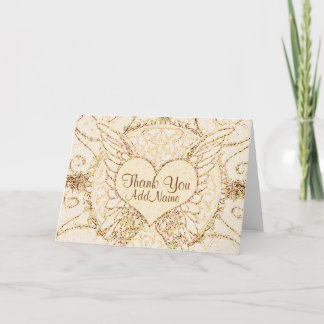 Anpassen von Engel Wings und Herz Dankeskarte