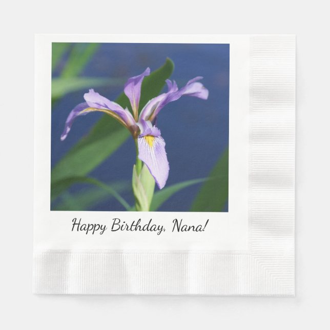 Anpassen von Iris Party Napkins Serviette (Vorderseite)