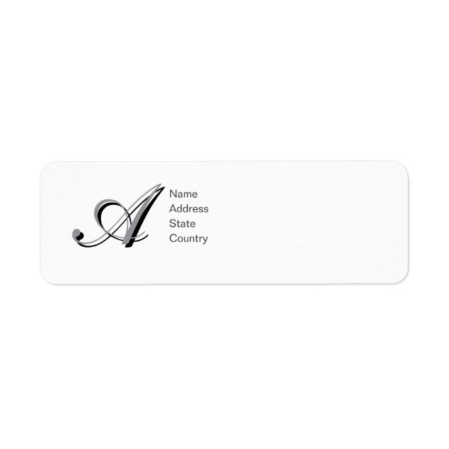 Anpassen von Monogram A Script-Rücksendeadresse (Vorne)