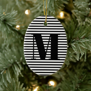 Anpassen von Monogramm Anfangsstreifen Weihnachten Keramik Ornament