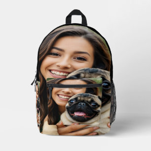 Anpassen von Mops-Foto hinzufügen Bedruckter Rucksack