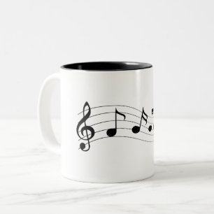 Anpassen von Musiknotizen Zweifarbige Tasse