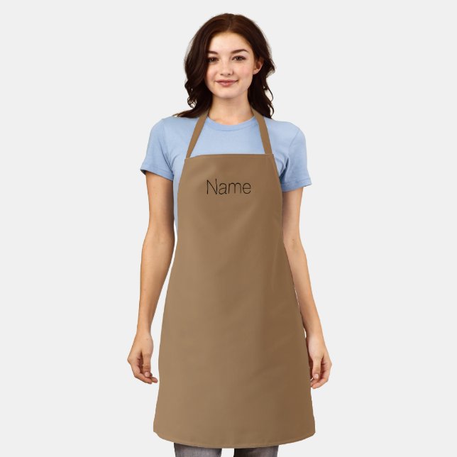Anpassen von NAME monogramm braun Schürze (Getragen)