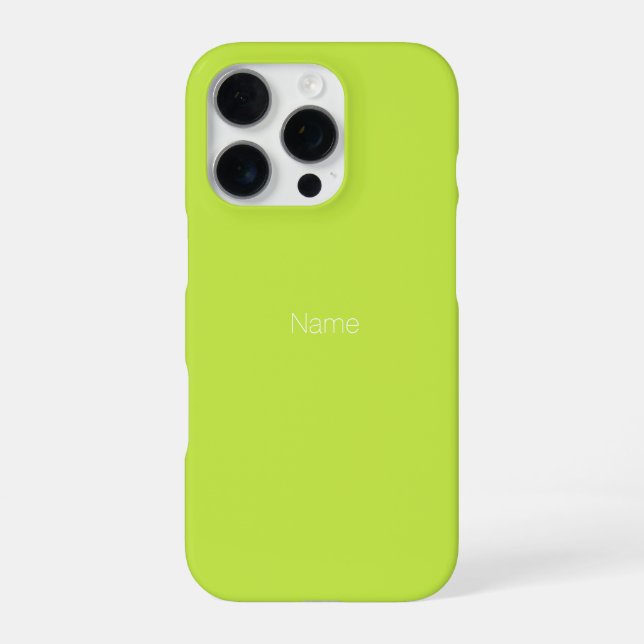 Anpassen von NAME Monogramm Kalkgrün iPhone 16 Pro Hülle (Rückseite)