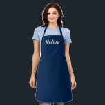 Anpassen von NAME Monogramm Marine blau Schürze<br><div class="desc">Passen Sie die Schürze von NAME monogram navy blue white Schürze an,  elegant,  niedlich,  lavender und white script buchstaben. Geeignet für Köche,  Koch,  Keramik,  Keramiken,  Handwerk,  Arbeit,  Küche,  Backen,  Grillen,  Grill,  sowie Geschäfte und Geschäfte etc.</div>
