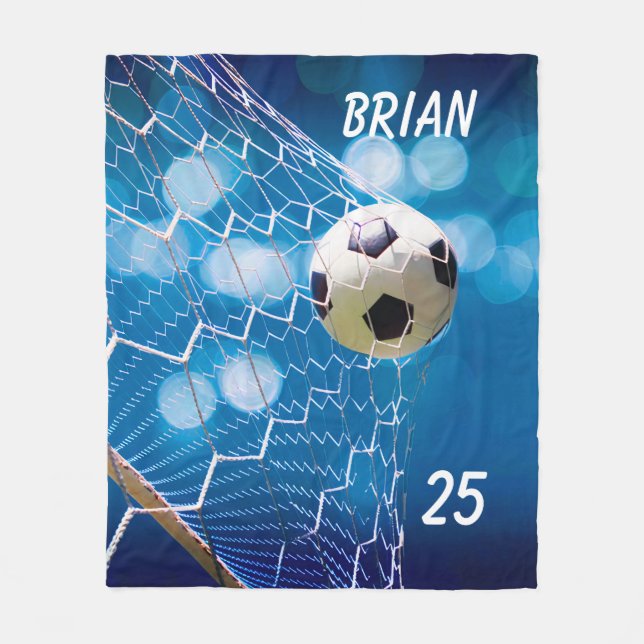 Anpassen von Name und Nummer des Fußball-Zielplank Fleecedecke (Vorderseite)