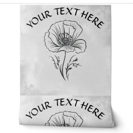 Anpassen von Namenstext Einfache Poppy-Blume Tapete