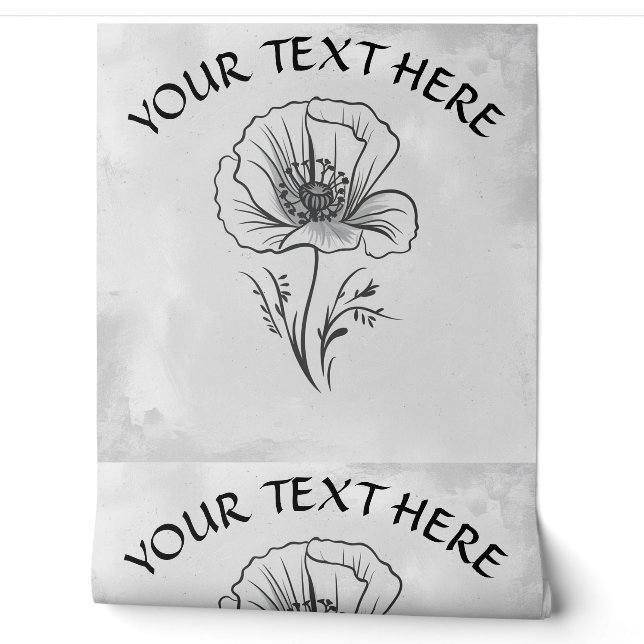 Anpassen von Namenstext Einfache Poppy-Blume Tapete (Abrollen)