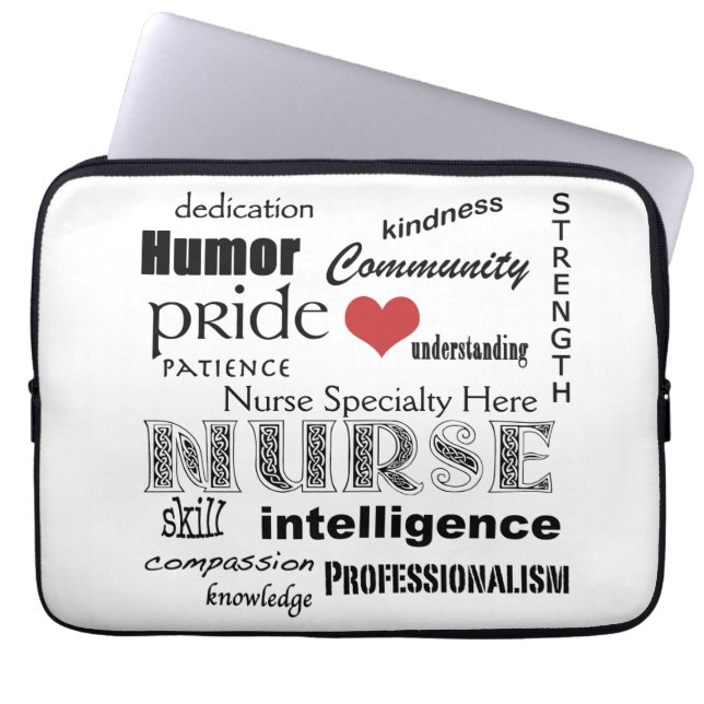 Anpassen von Nurse Specialty-Nurse Pride Attribute Laptopschutzhülle (Vorderseite)