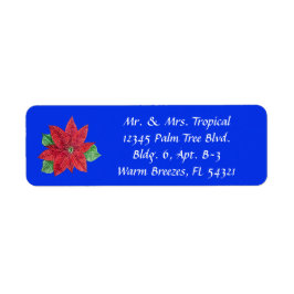 Anpassen von Poinsettia-langen Adressmarken - Blau