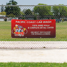 Anpassen von Red Car Wash Comical Toon Business Banner
