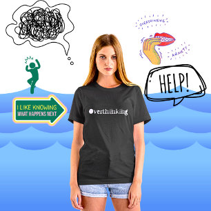Anpassen von Schwarz-Text-Überdenken von Frauen-T T-Shirt