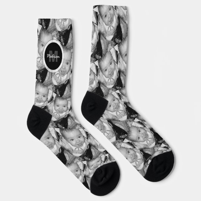 Anpassen von Schwarz-weißen zwei benutzerdefiniert Socken (Rechts)