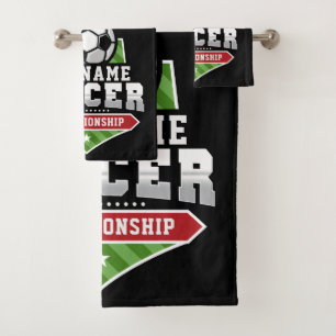Anpassen von Soccer ADD TEXT Varsity Team Player Badhandtuch Set
