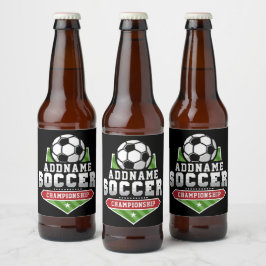 Anpassen von Soccer ADD TEXT Varsity Team Player Bierflaschenetikett